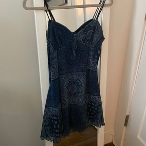 Patterned Mesh Mini Dress
